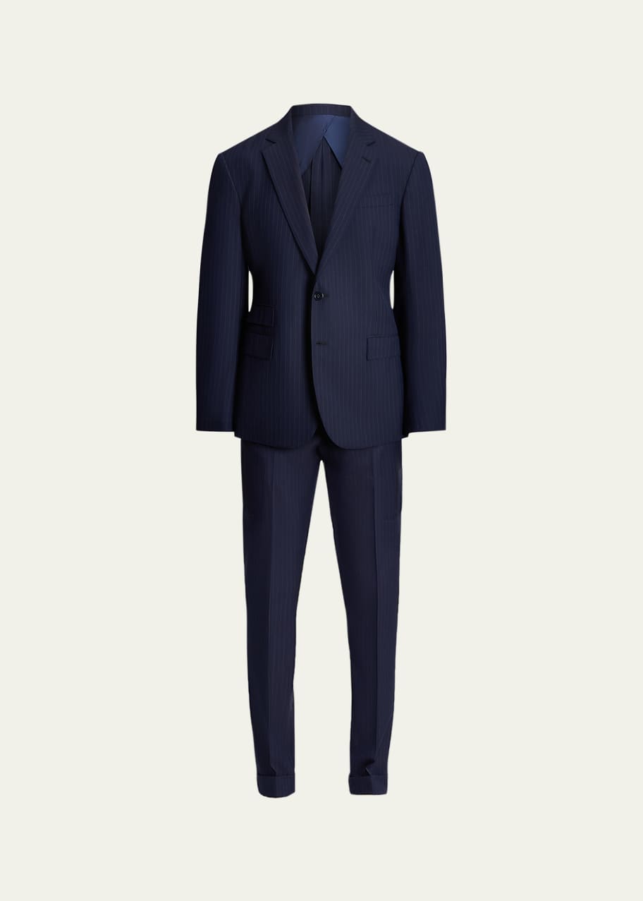 RalphLauren PurpleLabel スーツセットアップ34S 新品 Ralph Lauren Purple Label Men's Kent Hand-Tailored Pinstripe Suit