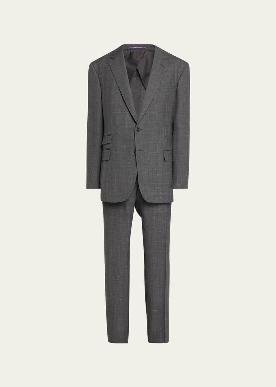 Image 1 of 1: Men's Kent Hand-Tailored Glen Plaid Suit