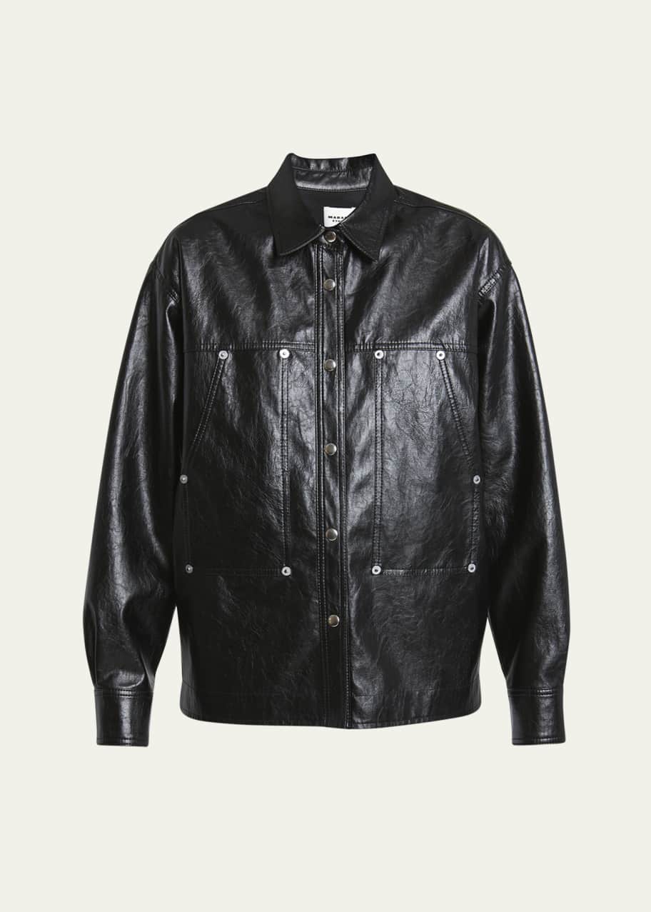 ブルゾン Marant Etoile Jacket Abelia Etoile Isabel Marant Abelia Faux Leather Shirt Jacket