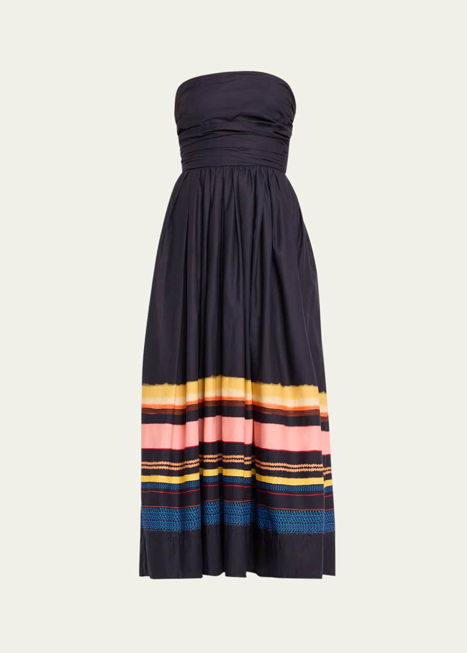 Image 1 of 1: Tate Strapless Stripe Midi Dress