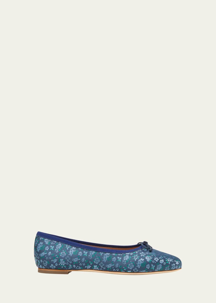 Image 1 of 1: x Tabitha Simmons Misty Floral Jacquard Ballerina Flats