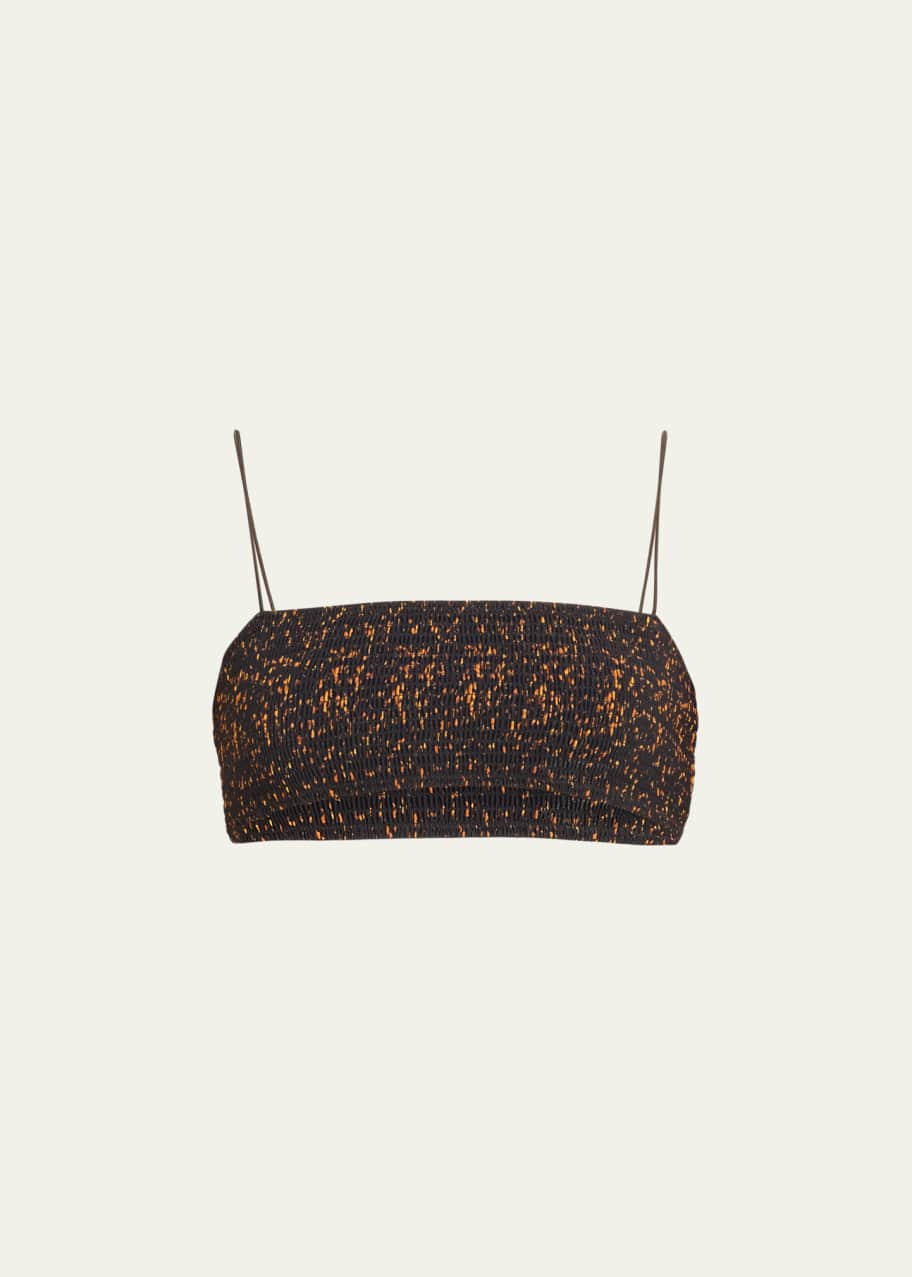 Image 1 of 1: Smocked Tortoiseshell Bikini Top