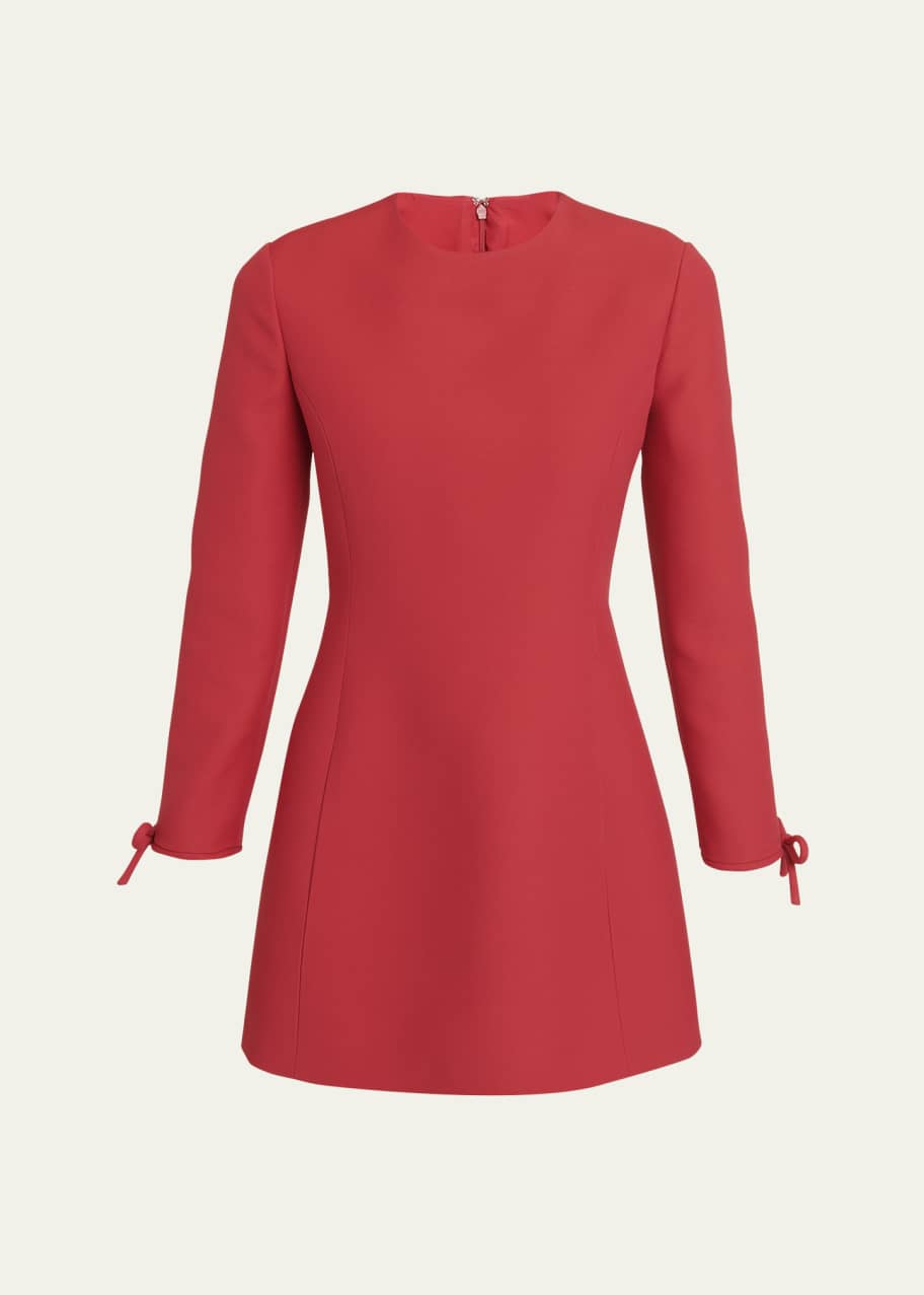 strapless open back dress Christian Dior Red Wool Short Sleeve Dress
