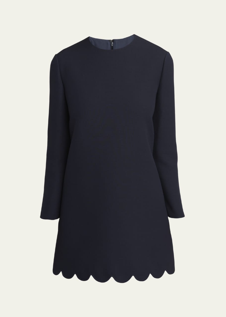 Image 1 of 1: Scalloped Hem Mini Dress