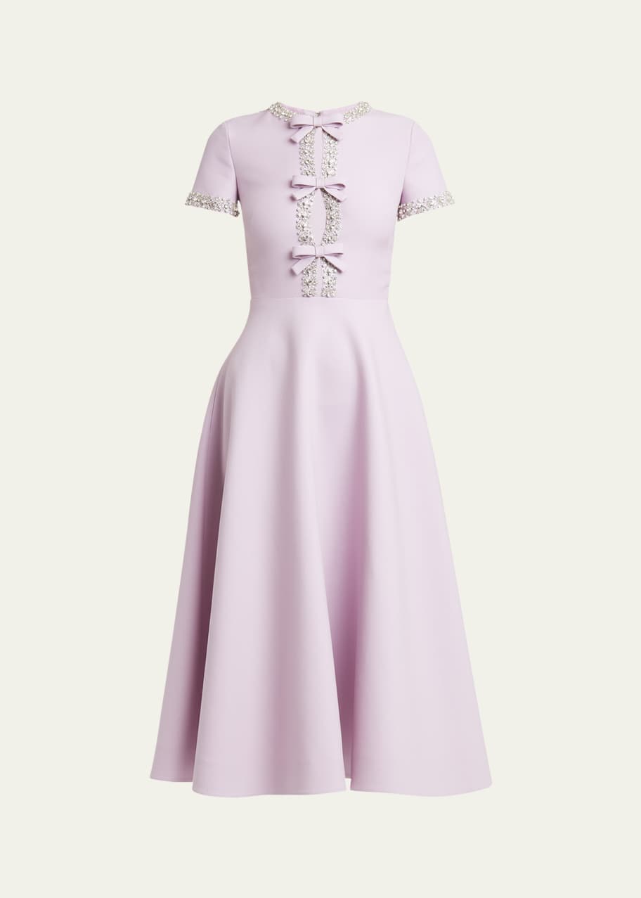 Valentino Garavani Cutout Midi Dress with Crystal Embroidery