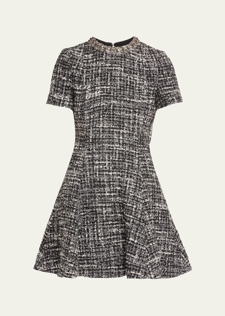 slim fit dress slacks Belted Fit & Flare Tweed Mini Blazer Pleated Dress main image 0