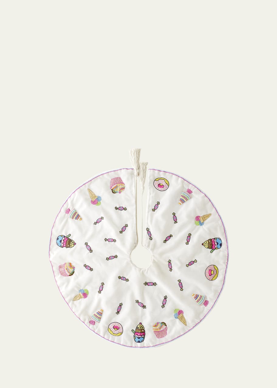 Image 1 of 1: 36" Velvet Beaded Sweets Mini Tree Skirt