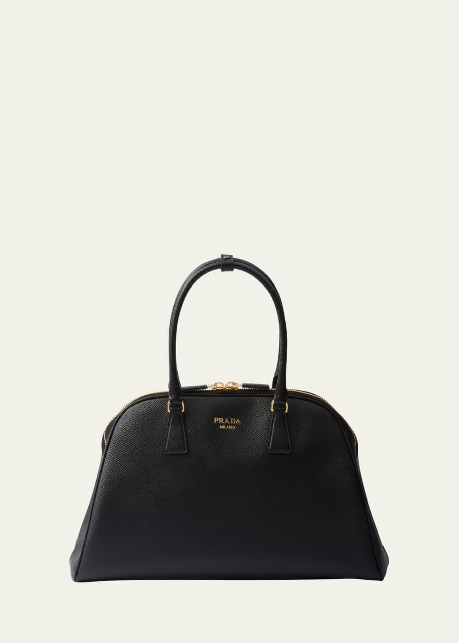 Image 1 of 1: Large Calf Leather Top-Handle Bag