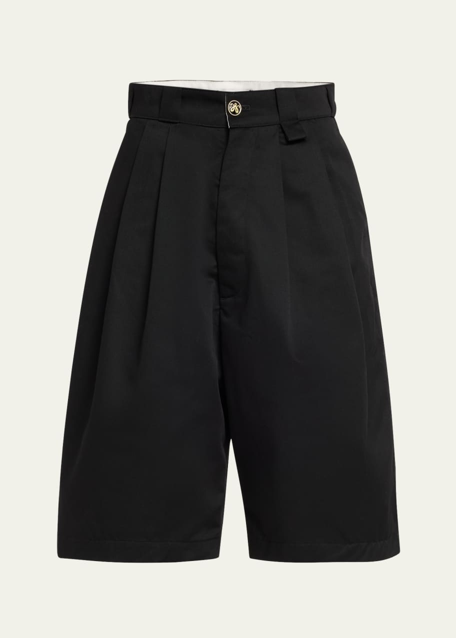 Willy Chavarria Men's Borracho Pleated Twill Shorts