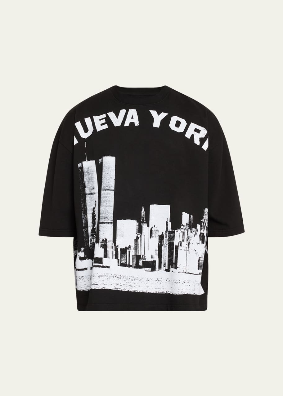 Willy Chavarria Men's Nuevo York Skyline Boxy T-Shirt - Bergdorf