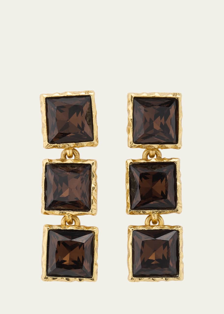 Image 1 of 1: Large Stone Tennis Earrings