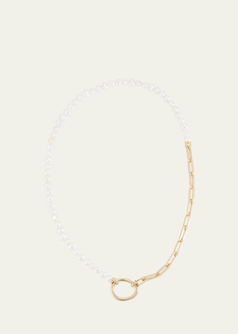 Image 1 of 1: 18K Yellow Gold and Pearl Necklace