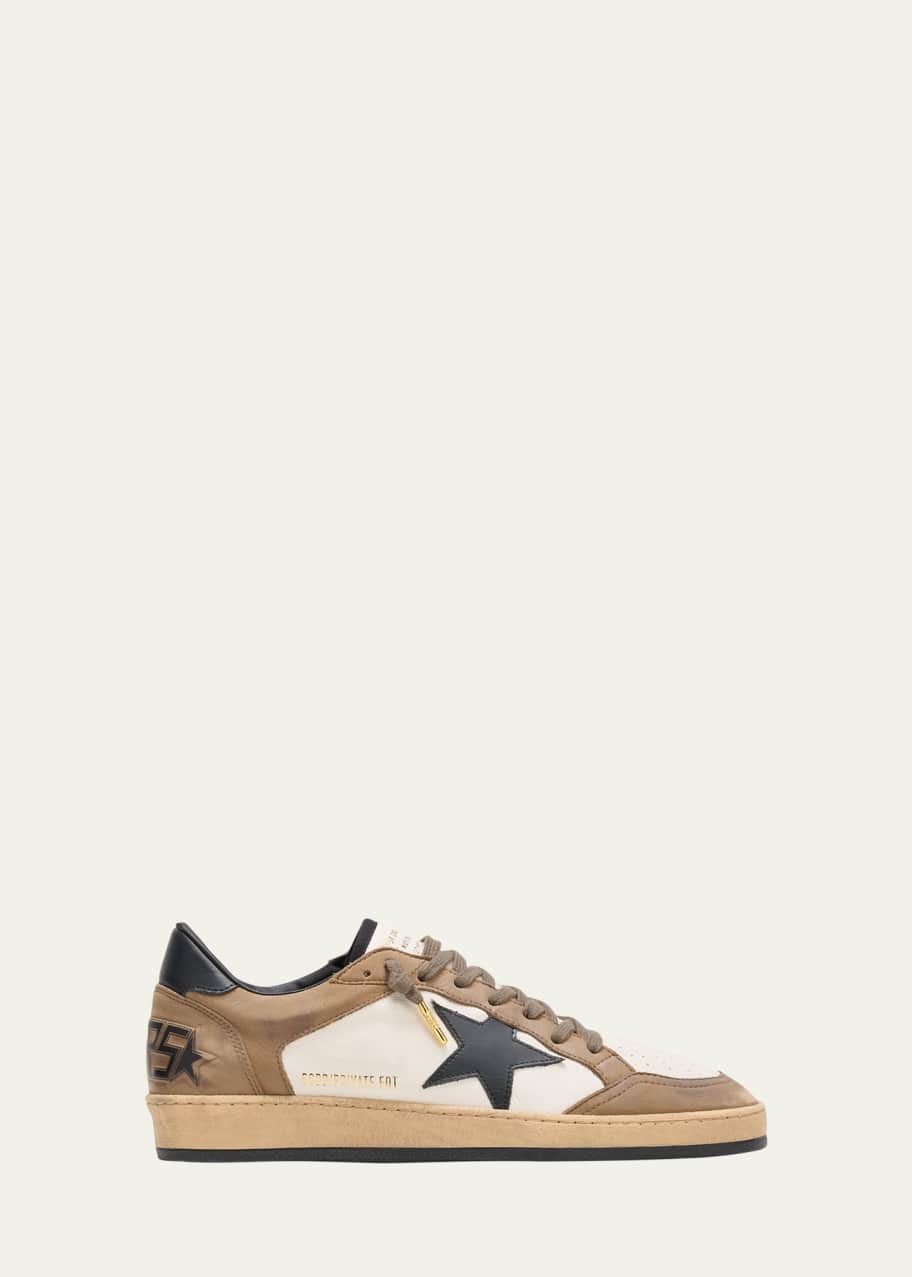 Image 1 of 1: Men's Ballstar Nubuck Leather Low-Top Sneakers