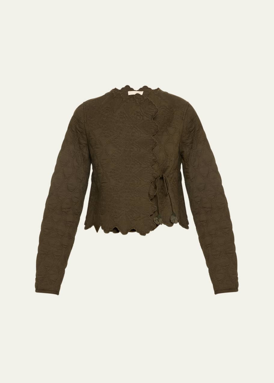 Ulla Johnson Zofia Short Quilted Scalloped Wrap Jacket - Bergdorf