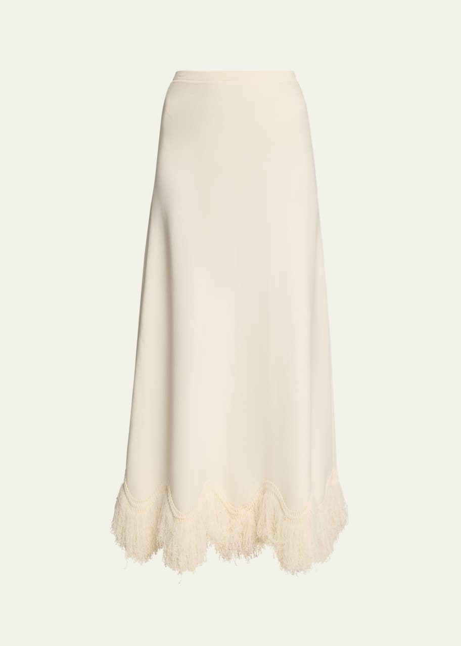 Image 1 of 1: Paulina Long Fringe-Hem Skirt