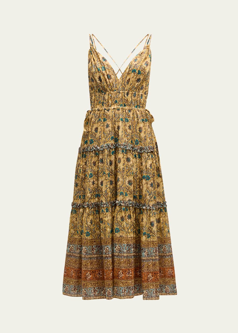 Image 1 of 1: Rosa Printed A-Line Midi Dress