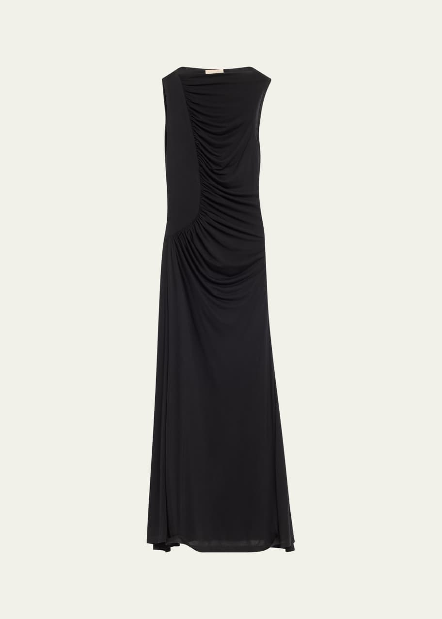 Image 1 of 1: Livia Sleeveless Ruched Floral Maxi Dress