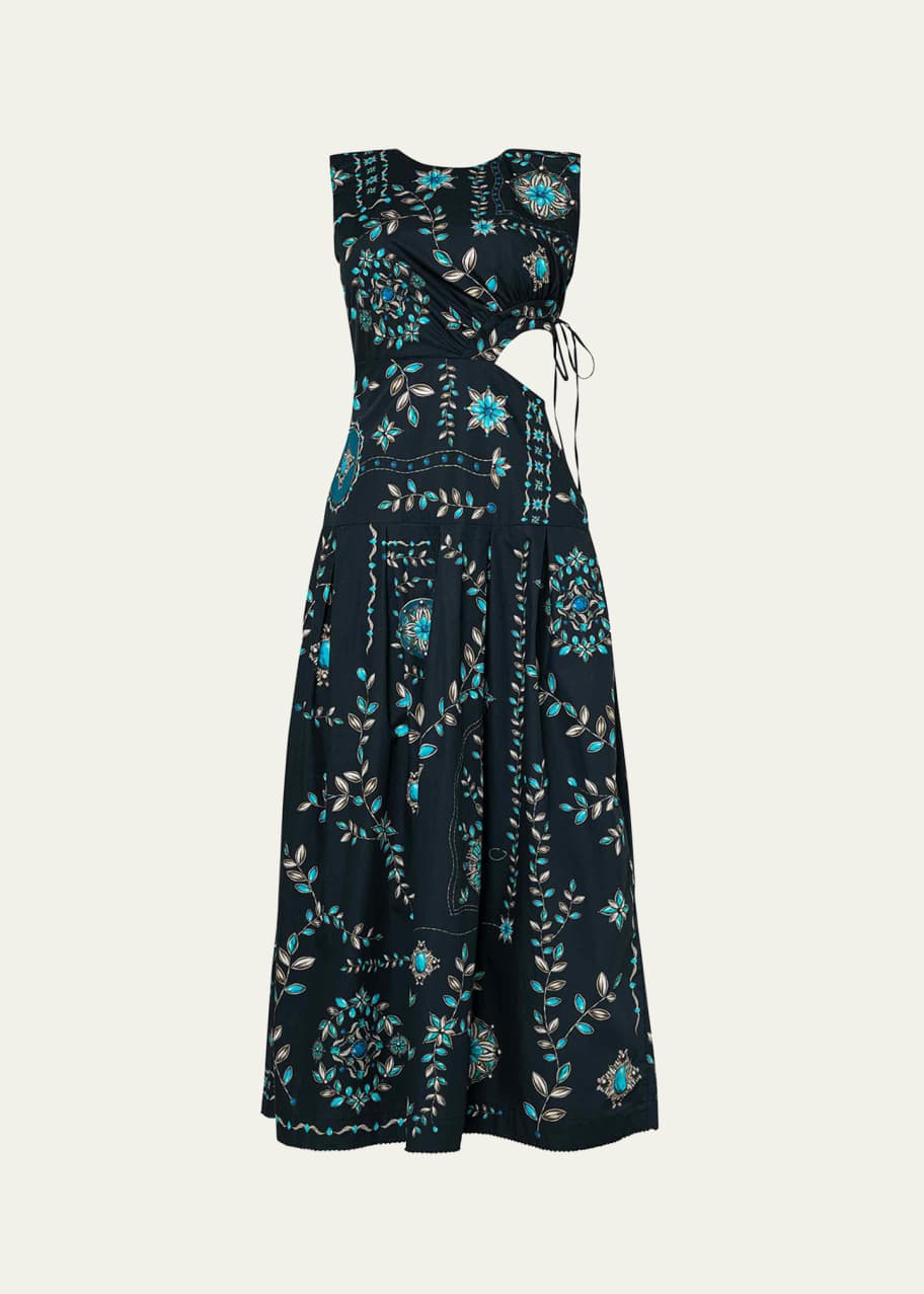 Image 1 of 1: Otoño Relicario Cutout Sleeveless Midi Dress
