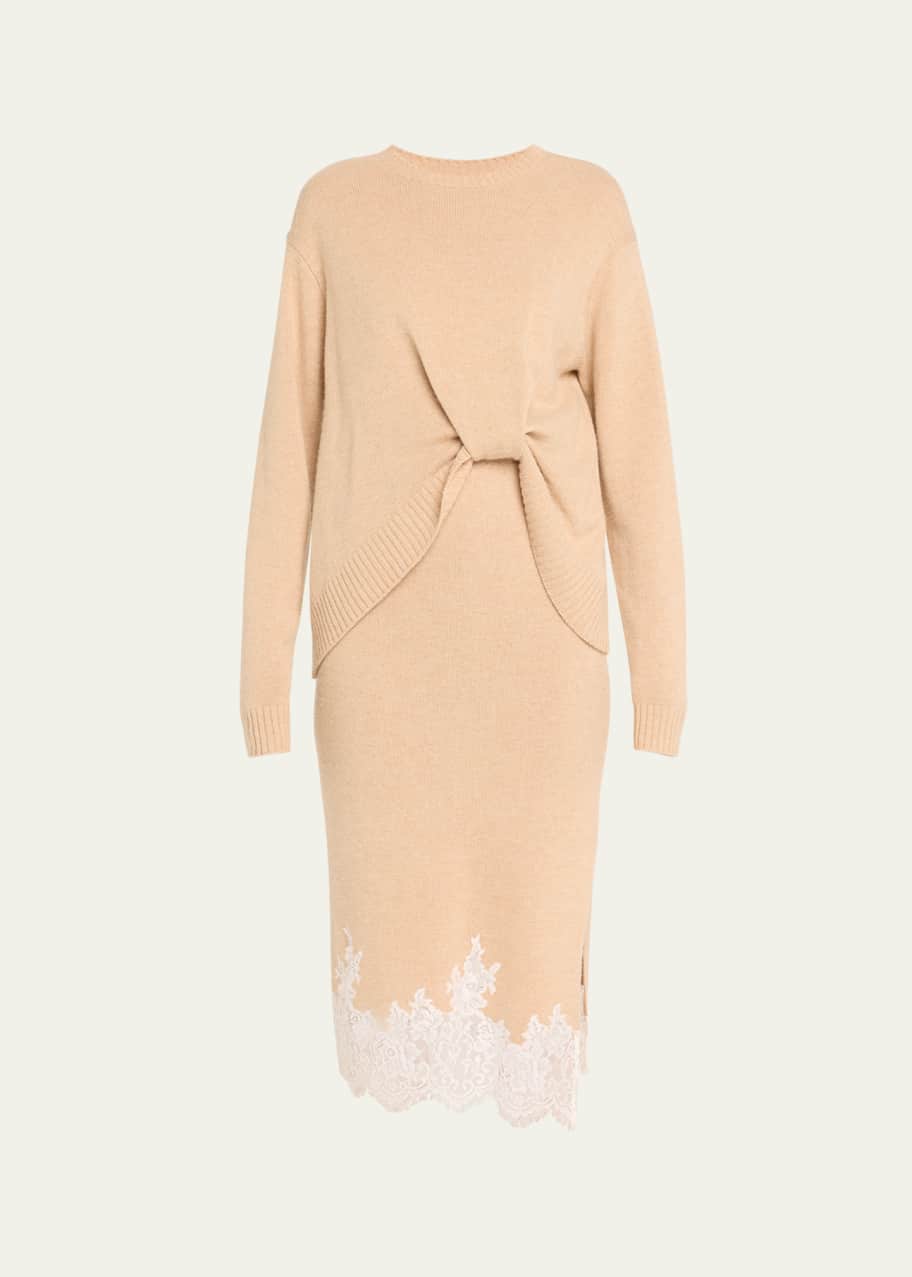 3.1 Phillip Lim Long-Sleeve Draped Knit Dress - Bergdorf Goodman