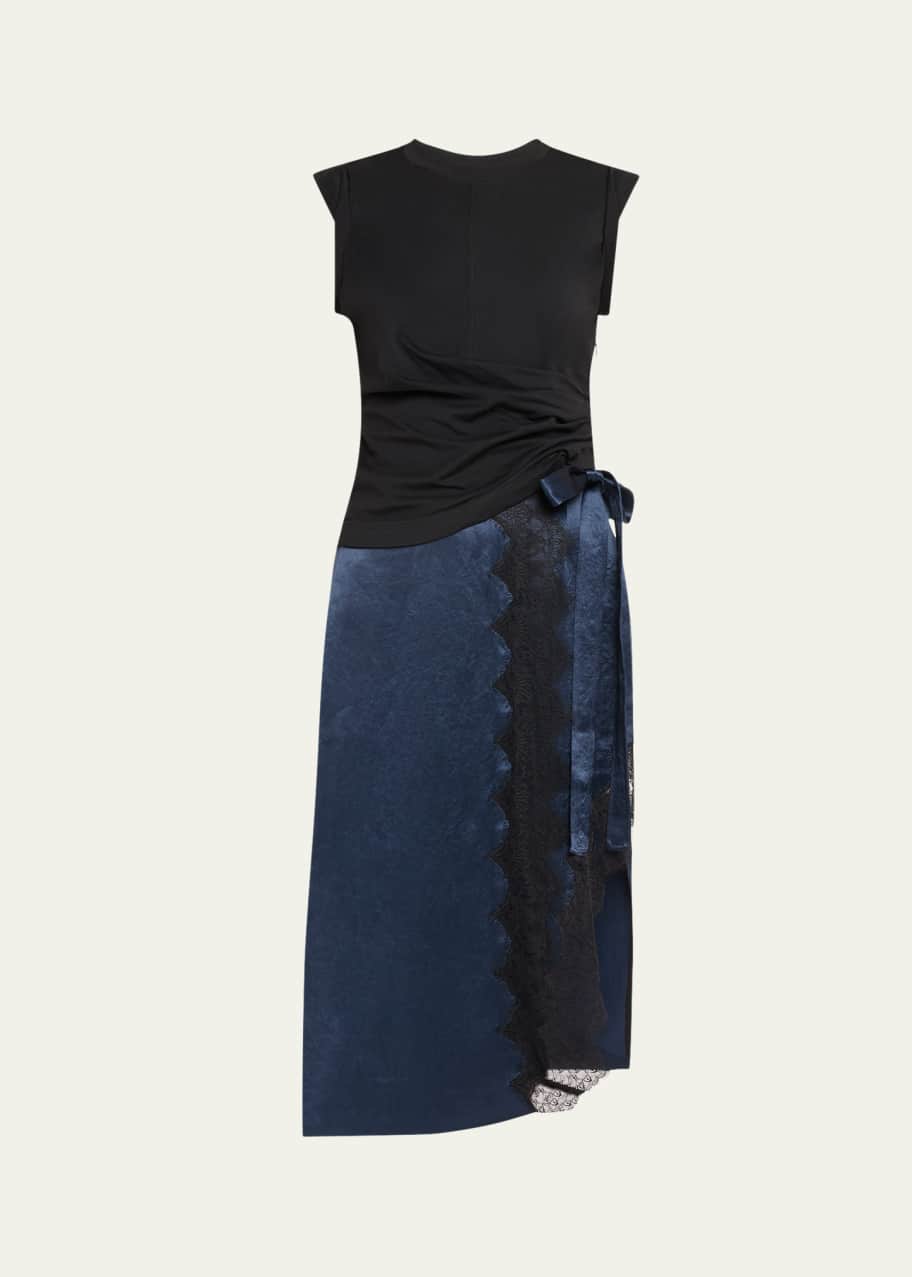 3.1 Phillip Lim Endless Loop T-Shirt Combo Dress with Lace