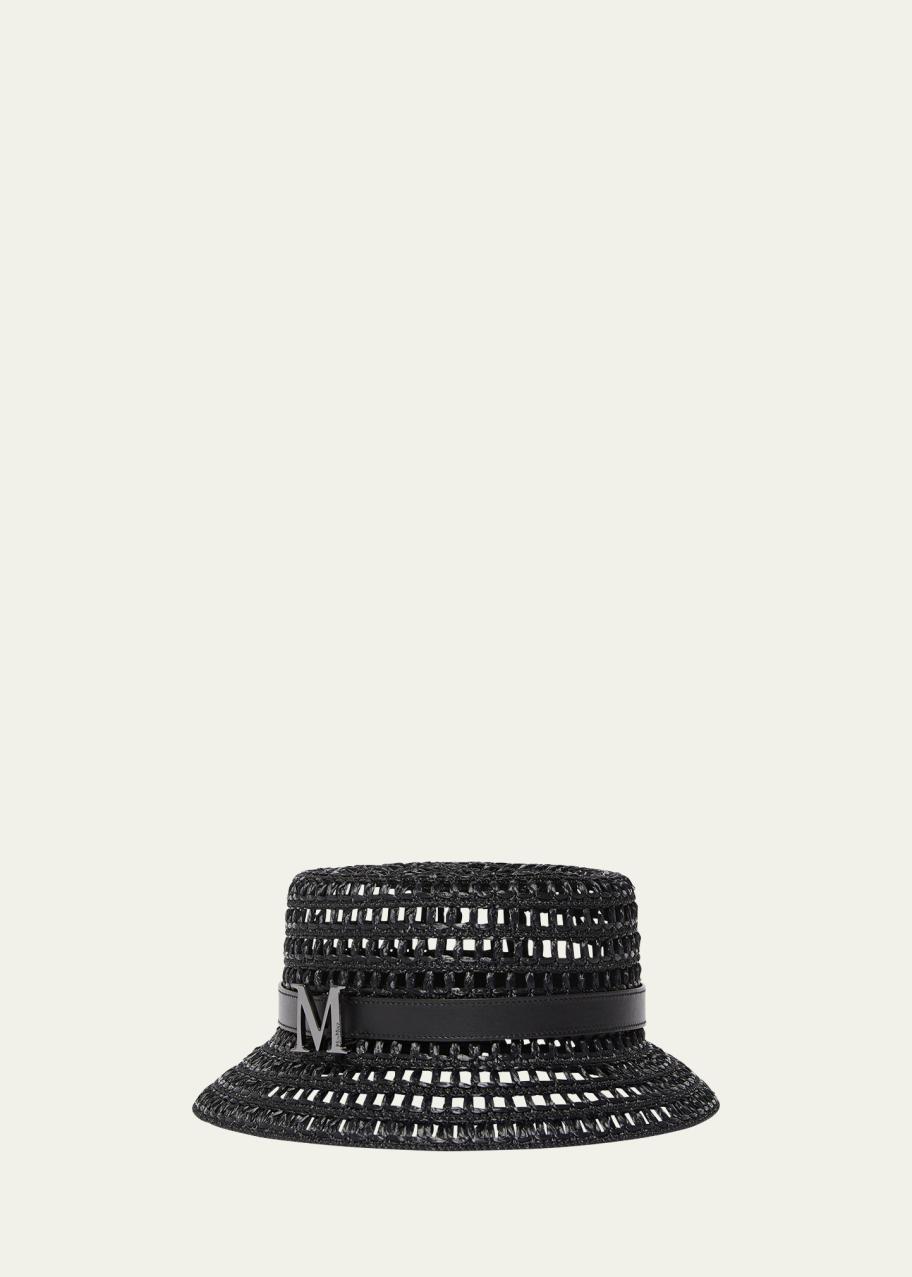 Max Mara Uccio Belted Black Bucket Hat Max Mara UCCIO Mesh cloche hat | REVERSIBLE main image 4