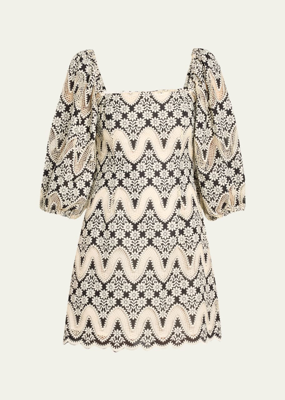 Cara Cara Montauk Two-Tone Floral Eyelet Cotton Mini Dress - Bergdorf  Goodman