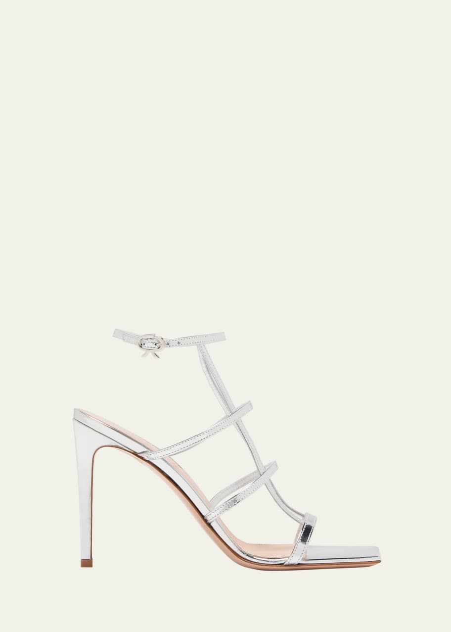 【関税&送料込】Gianvito Rossi Sandal Mondry Gianvito Rossi Mondry 95mm Leather Sandals | Gold | FARFETCH CA