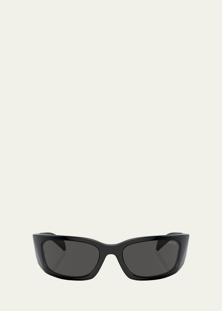 Prada Logo Propionate & Plastic Wrap Sunglasses - Bergdorf Goodman