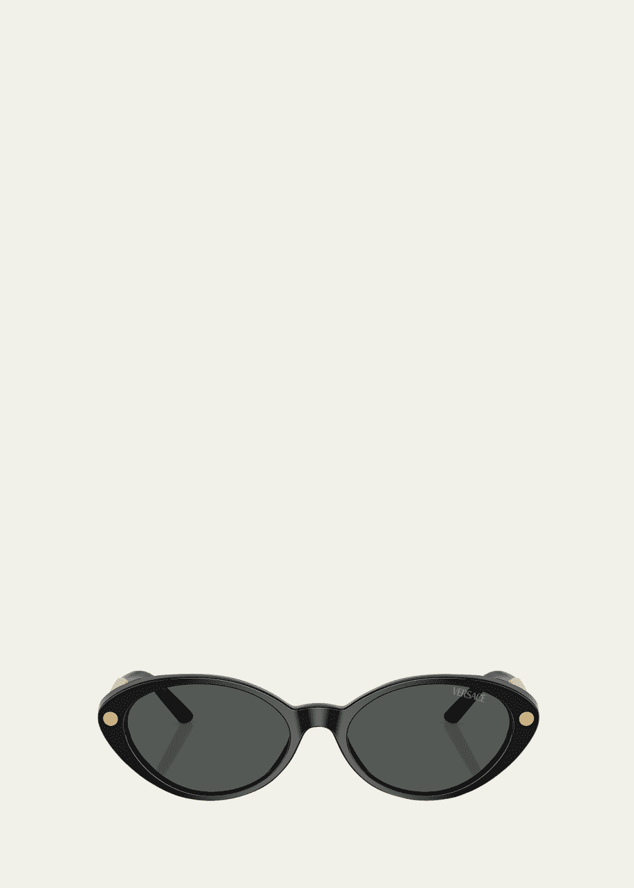 Image 1 of 1: Greca Mixed-Media Oval Sunglasses