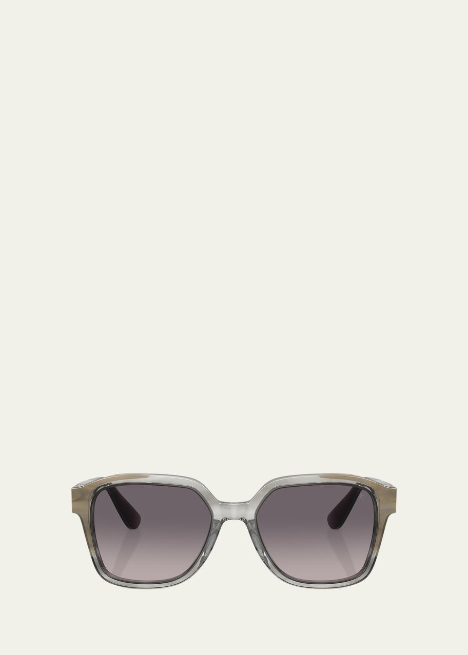 Brunello Cucinelli Sleek Gradient Acetate Square Sunglasses - Bergdorf ...
