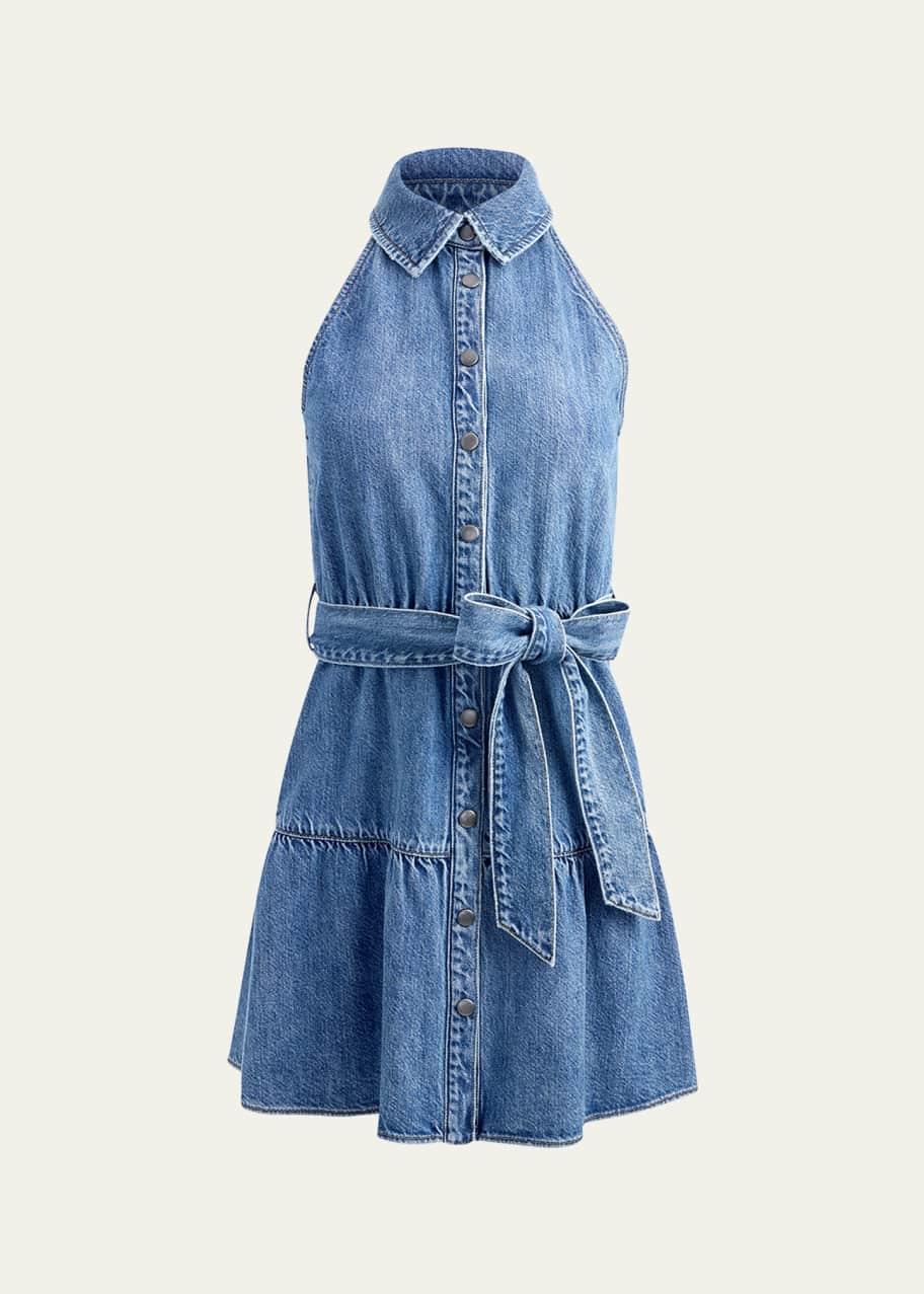 white christmas dresses Denim Mini Dress - All Denim main image 1