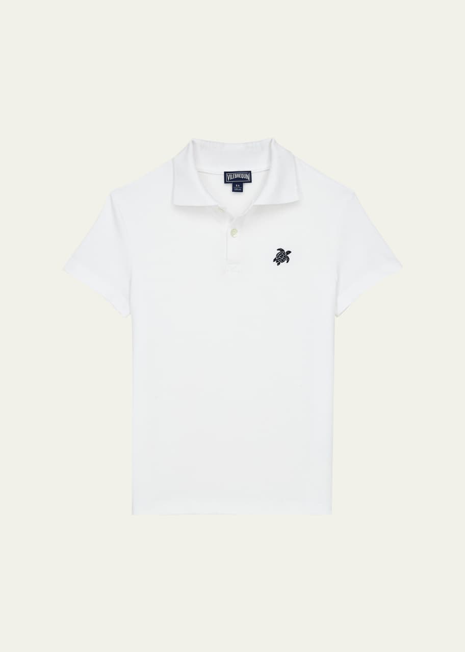 Image 1 of 1: Boy's Embroidered Turtle Polo Shirt, Size 2-14