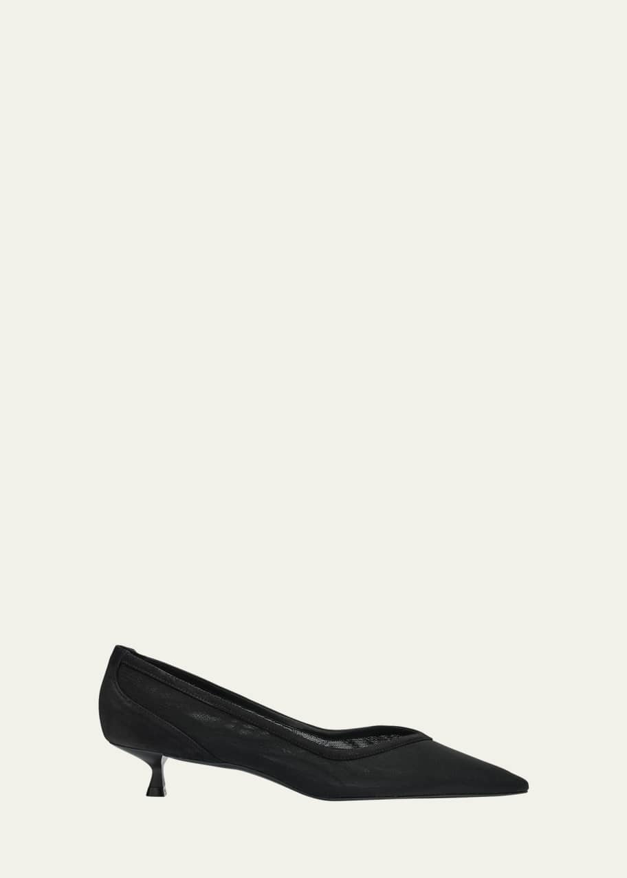 Image 1 of 1: Eva Mesh Kitten-Heel Pumps