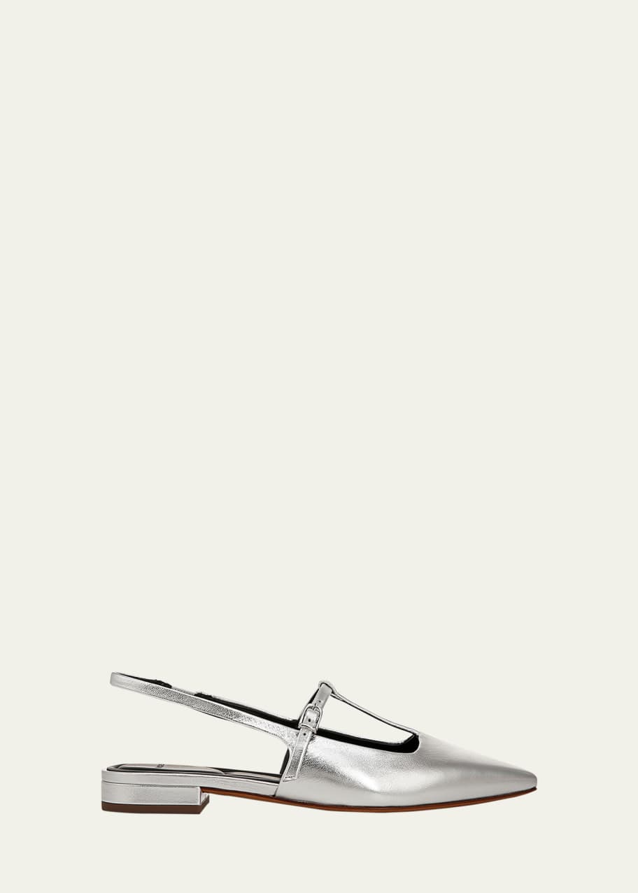 Image 1 of 1: Iliana Metallic T-Strap Ballerina Flats