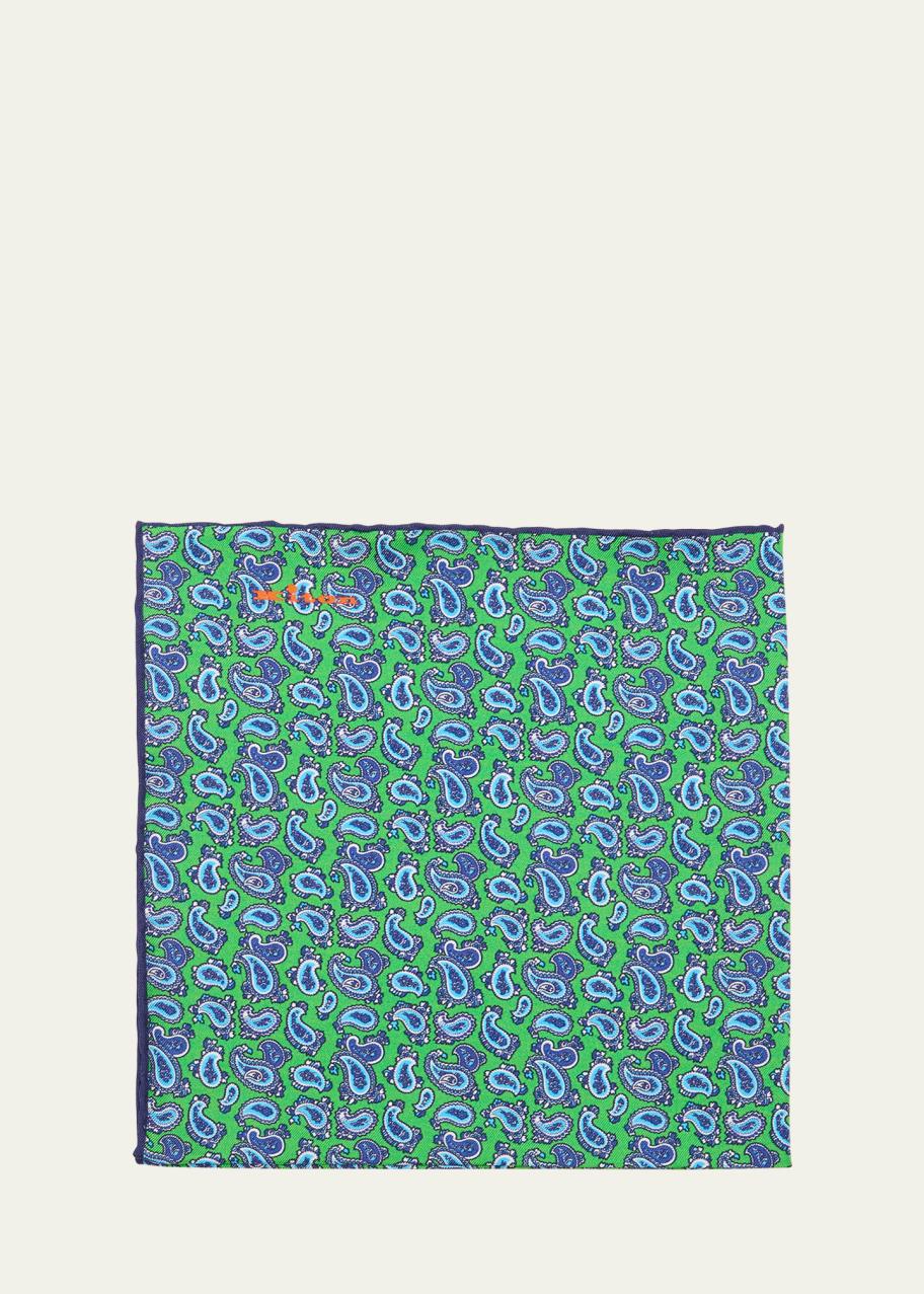 Kiton Men's Mini Paisley Pocket Square - Bergdorf Goodman