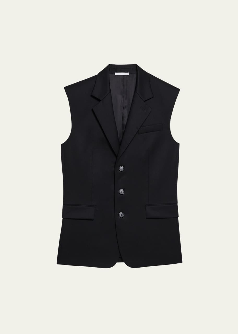 Image 1 of 1: Men's Sleeveless Wool Blazer