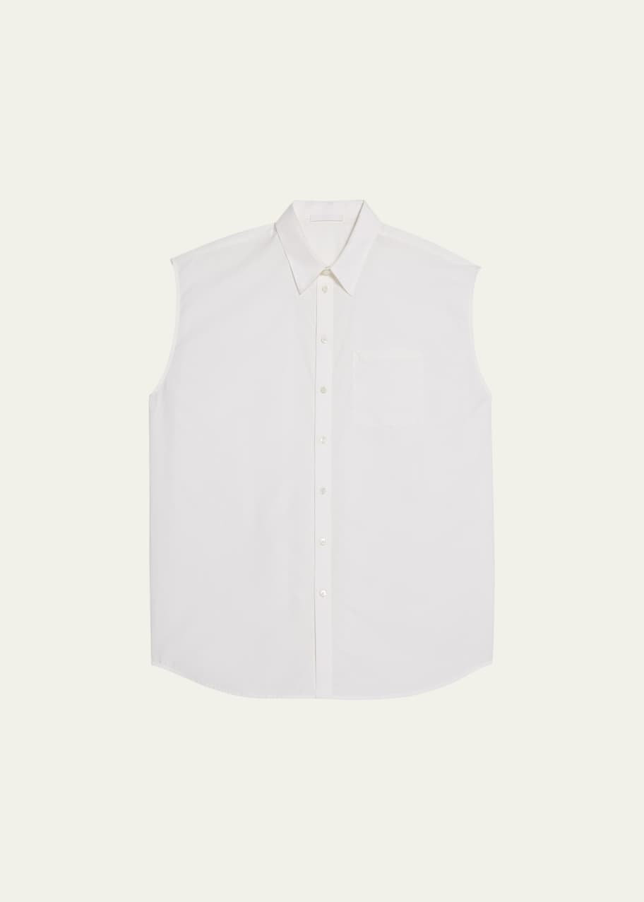 Image 1 of 1: Men's Sleeveless Button-Down Shirt