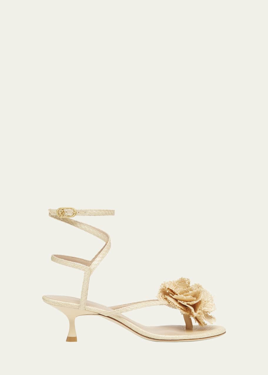 Image 1 of 1: Belize Flower Thong Ankle-Strap Sandals