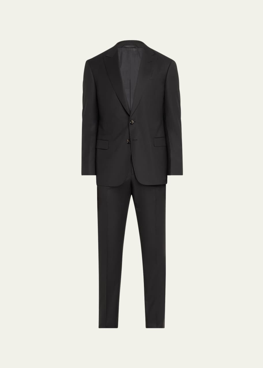 Image 1 of 1: Men's Super 150s Striped Peak-Lapel Classic Fit Suit