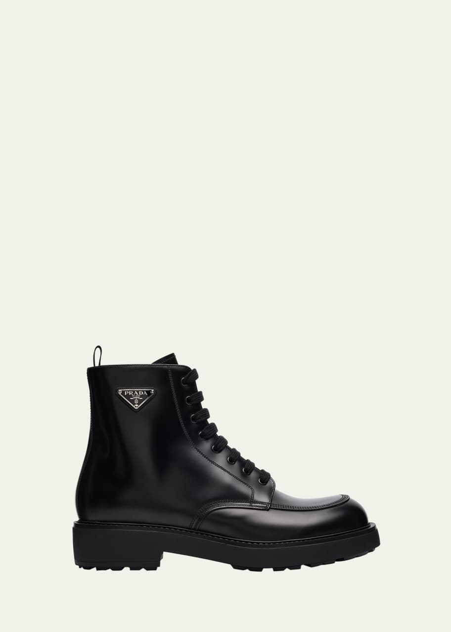 靴 Prada Combat boots Prada Men's Leather Combat Boots - Bergdorf Goodman