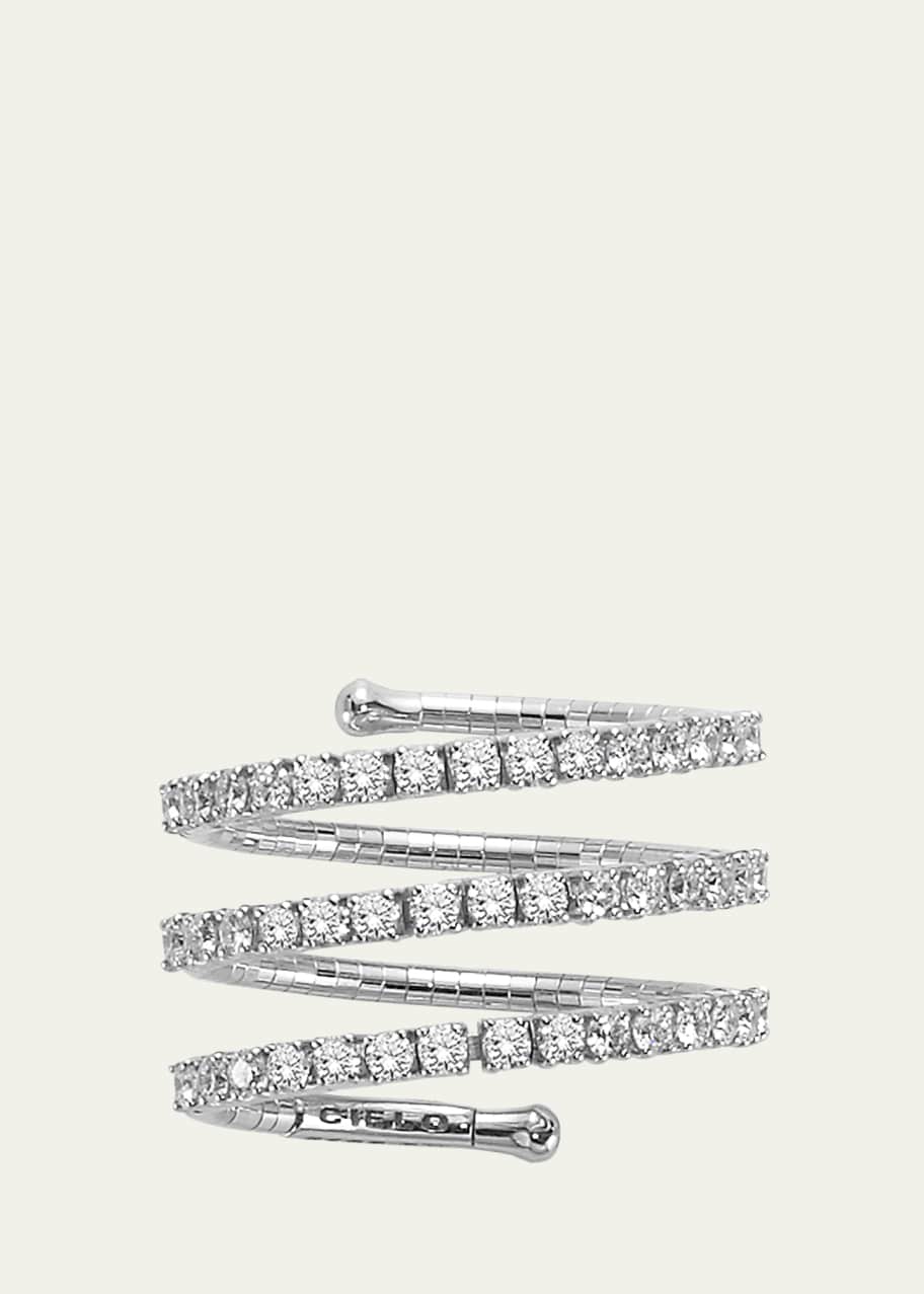Image 1 of 1: 18k White Gold Diamond Tennis Wrap Ring