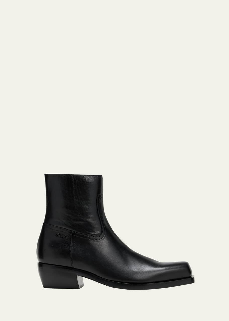 GIANNI VERSACE / ブーツ/5/ブラック Versace Men's Square-Toe Leather Ankle Boots - Bergdorf Goodman