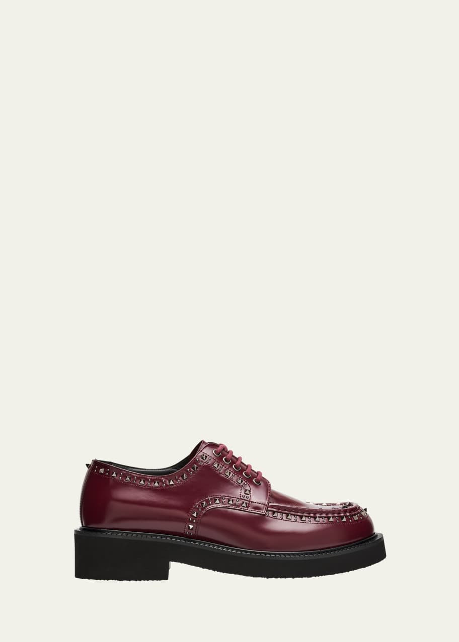 Valentino Garavani Men's Gentleglam Calfskin Derby Shoes