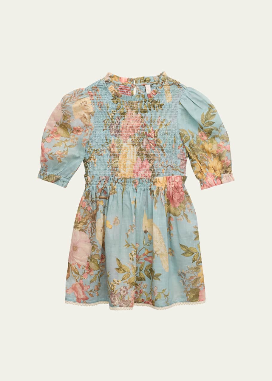Image 1 of 1: Girl's Waverly Puff Sleeve Smocked Dress, Size 1-10