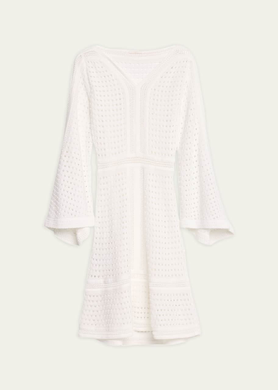 white christmas dresses Summer Crochet Knit Shell Dress, Eco Natural main image 0