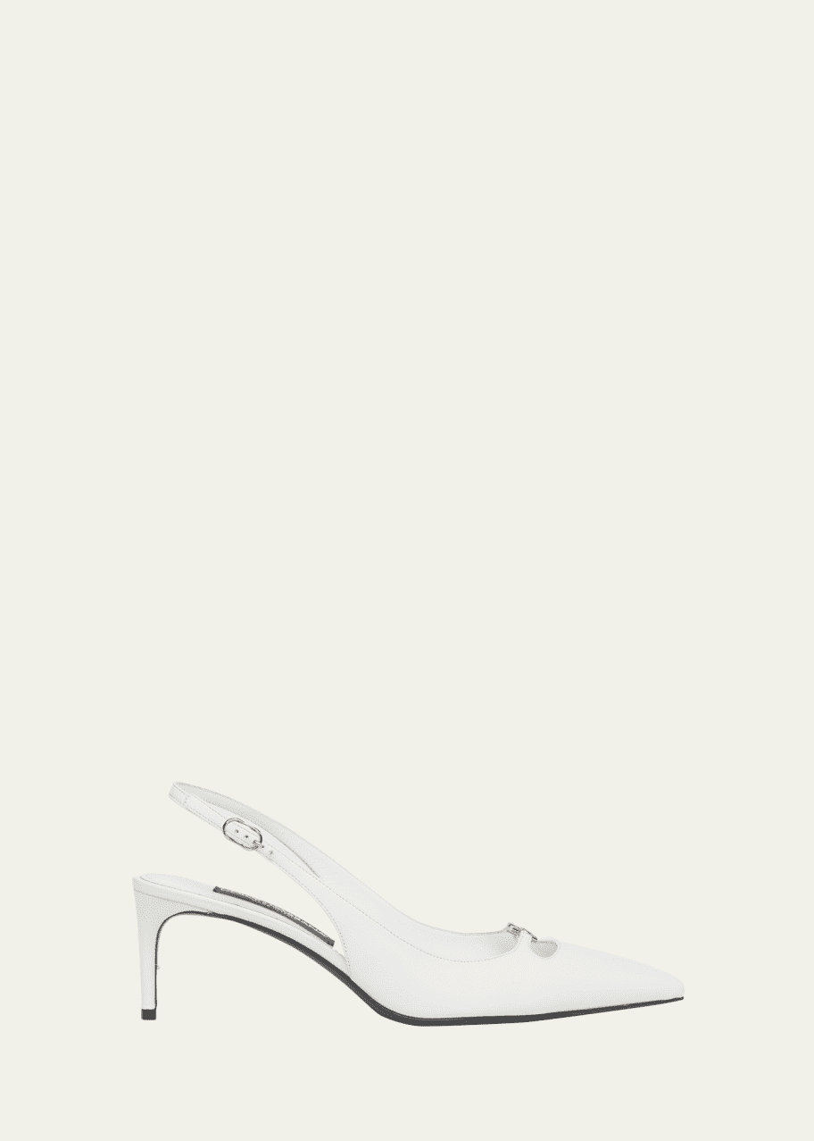Image 1 of 1: Logo Slingback Leather Pumps