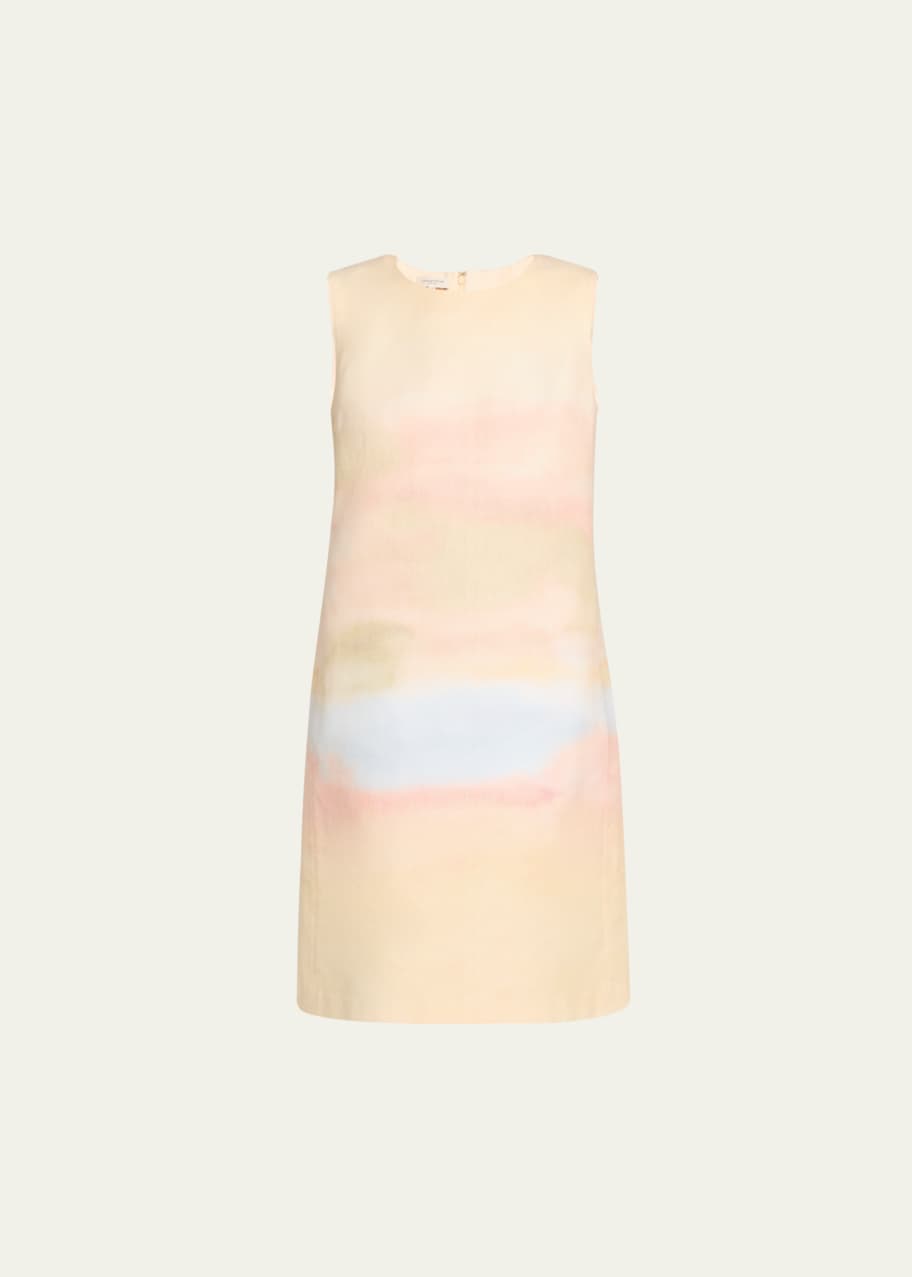Image 1 of 1: Horizon-Print Cotton Canvas Dress