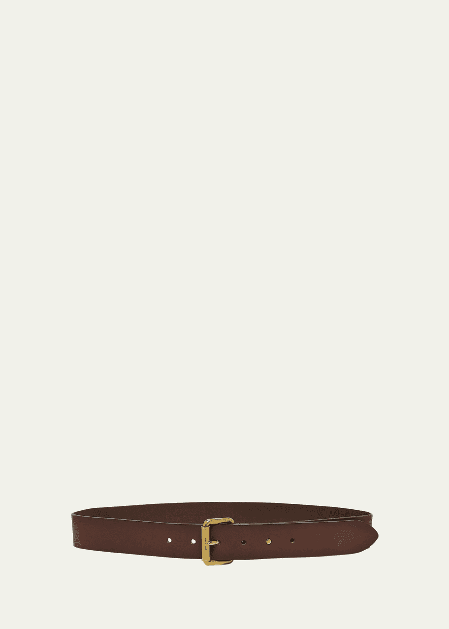 Image 1 of 1: Motorcycle Brown Leather Belt