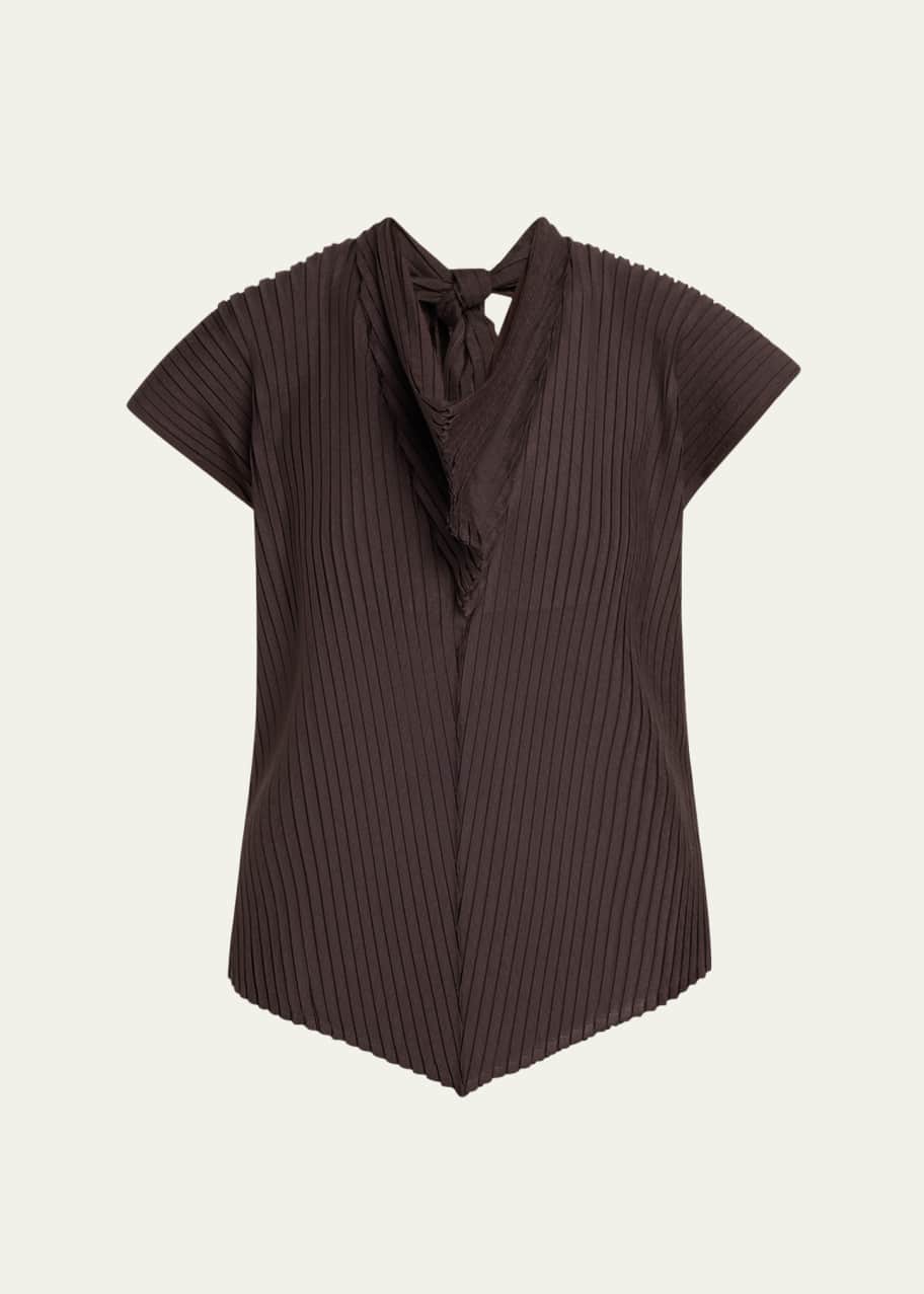 Paper Like Pleats Self-Tie Top