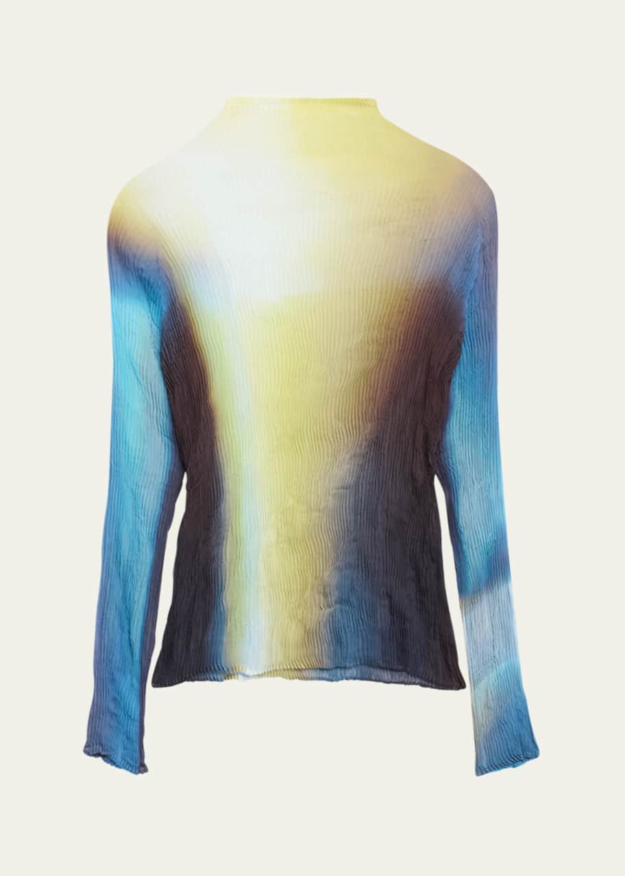 Image 1 of 1: Light Leak Chiffon Twist High-Neck Top